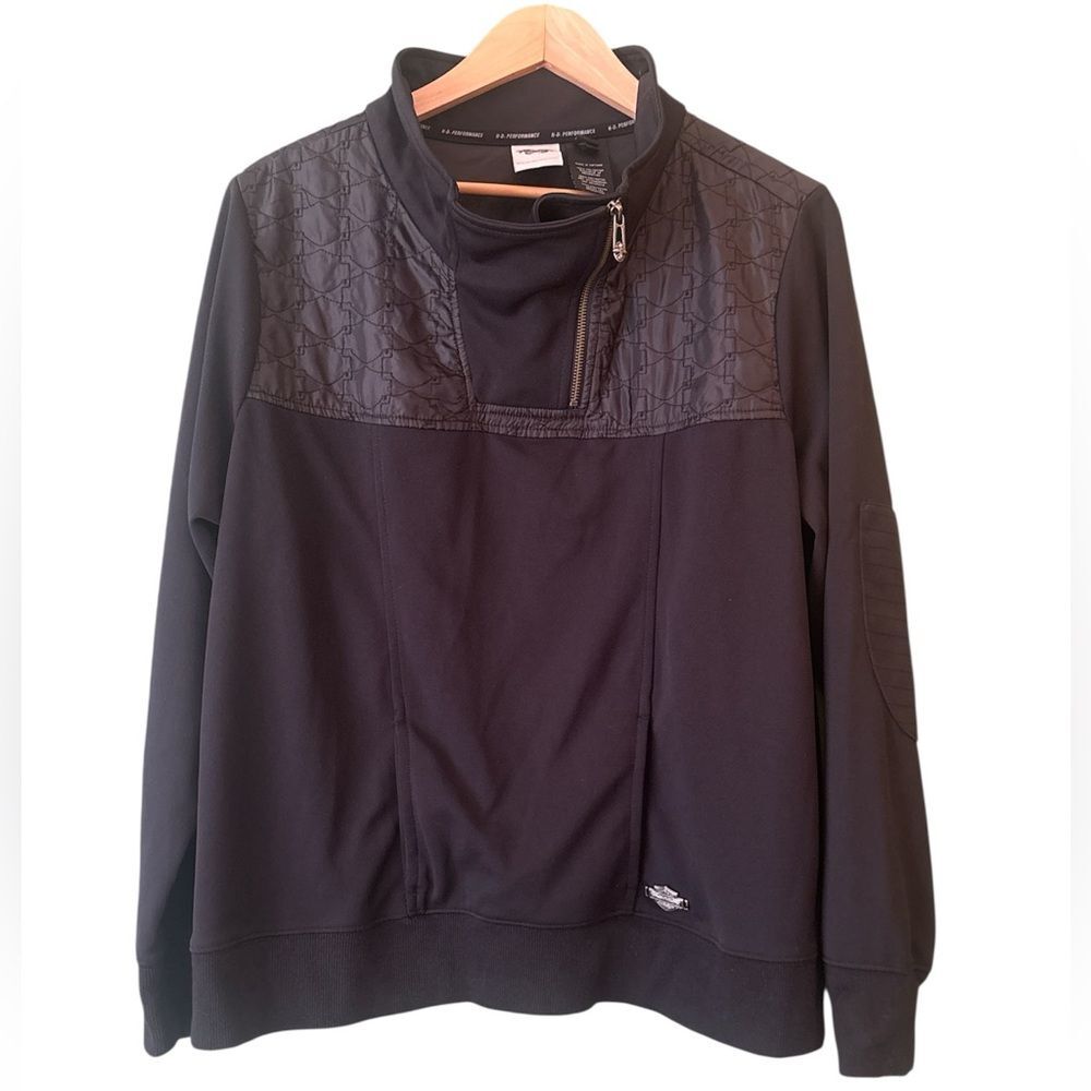 Harley Davidson Women's Quilted Half Zip Up Jacket Sz 1W BIker Motorcycle 18-20